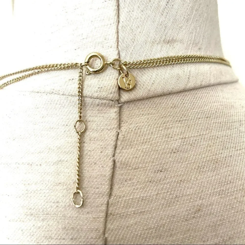 Victoria Secret gold tone necklace & bracelet set
